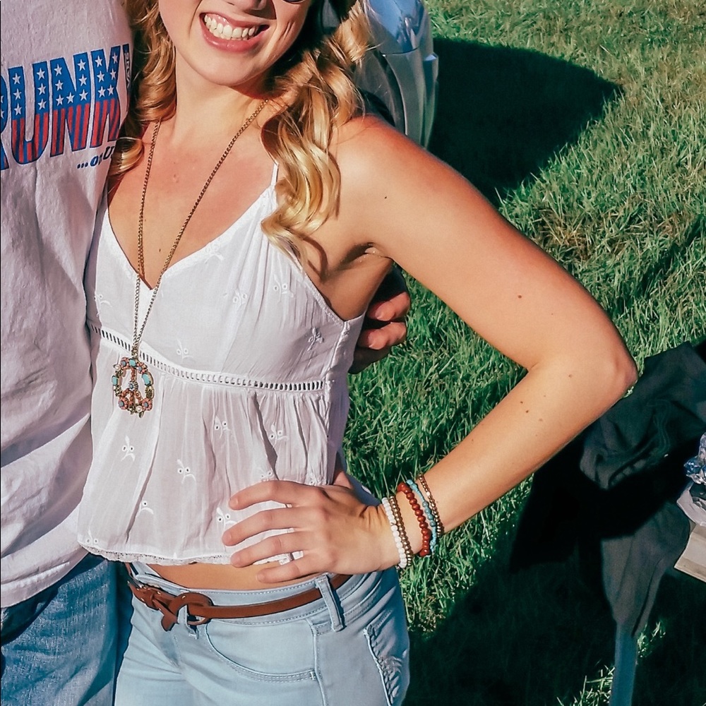 Hollister White Sheer Crop Top